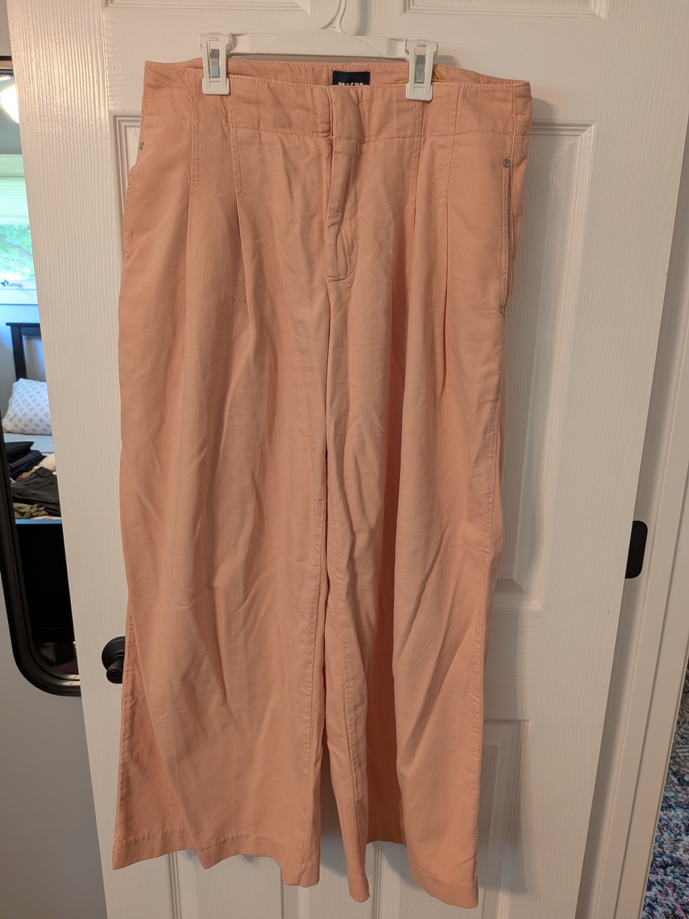 Maeve Wide-Leg Pants in Soft Peach